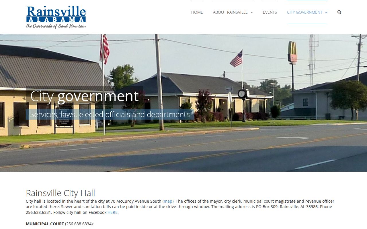 Rainsville city government court annex schedule and contact information