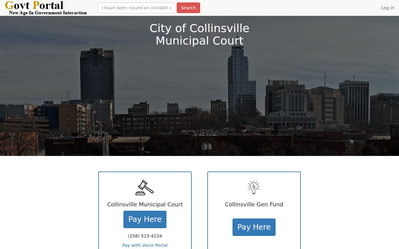 Collinsville Municipal Court payment portal and telephone routing