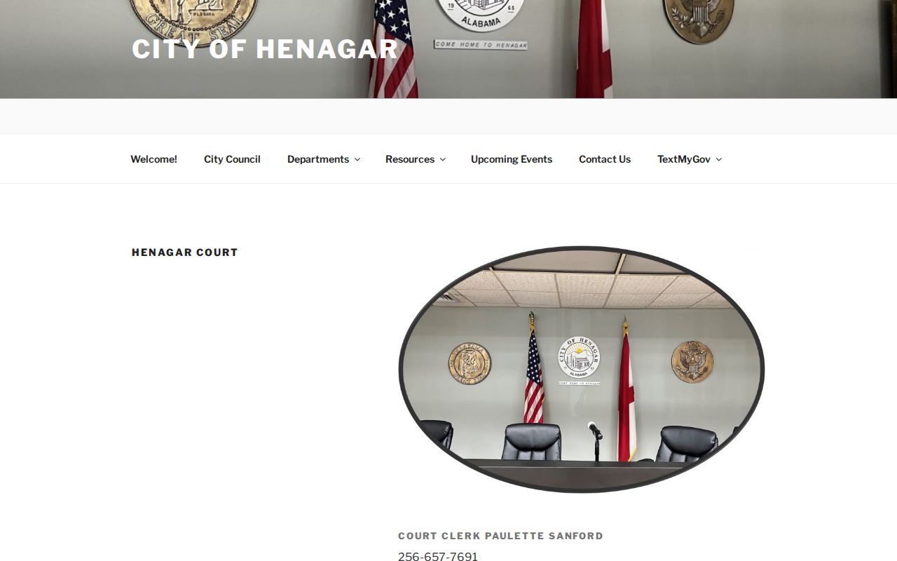 Henagar Municipal Court clerk and third-Tuesday court schedule