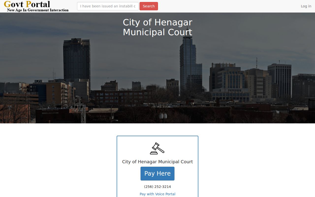 Henagar Municipal Court online payment portal shell