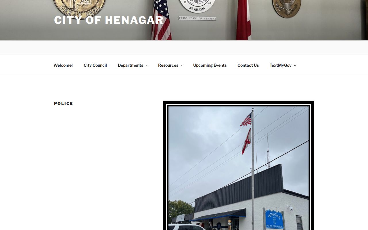Henagar Police Department public contact page