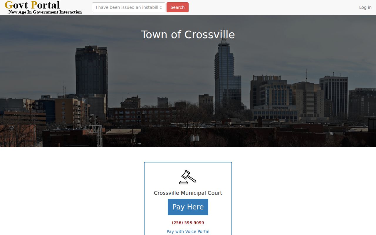Crossville Municipal Court online payment portal and voice-payment contact